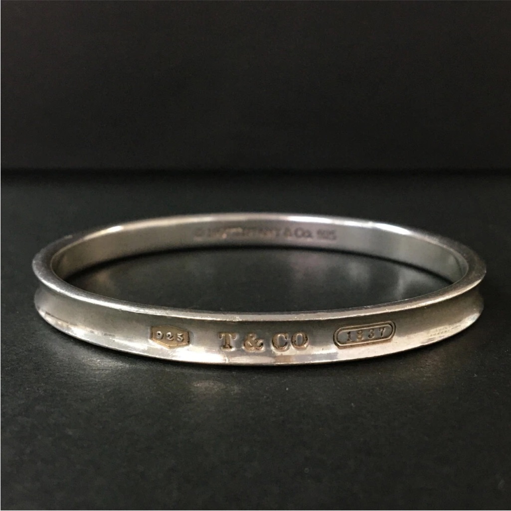 Auth TiffanyCo Silver 925 1837 Bangle Bracelet 295$